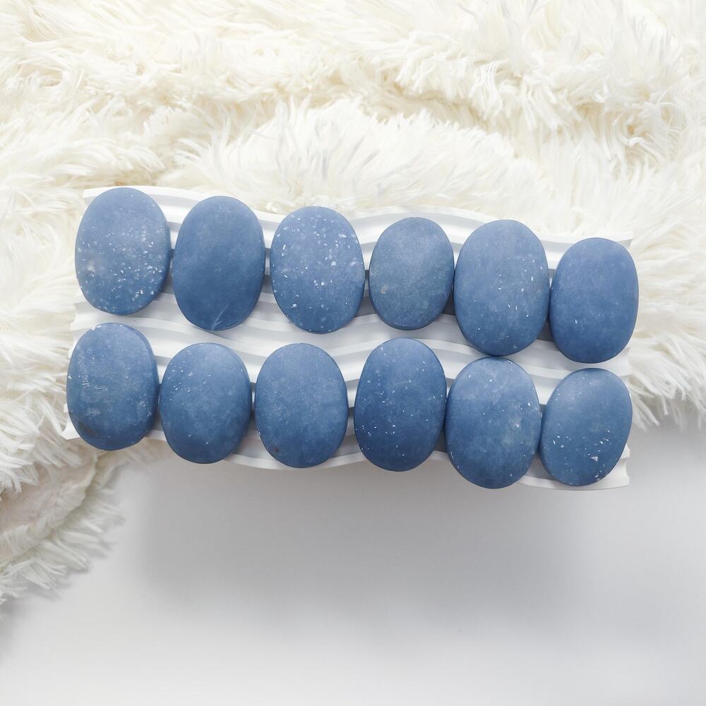Angelite Palm Stone Healing Crystal